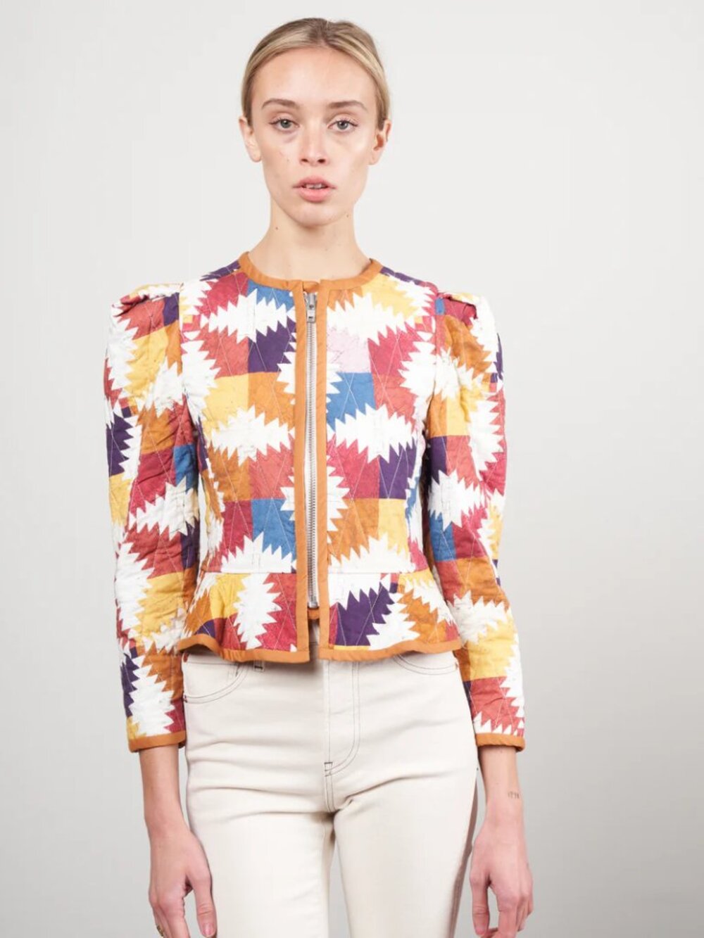 Isabel Marant Étoile Hafileal Quilted Patchwork Jacket | Size 36